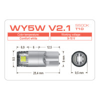 LED лампа AMS VISION WY5W V2.1 T10 5500K